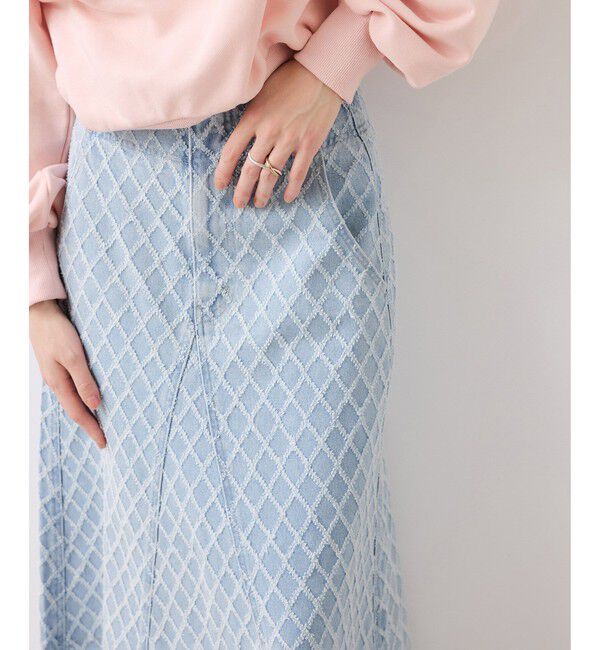 VIS「バックレースアップフレアデニムスカート/イージーケア」|スカート|