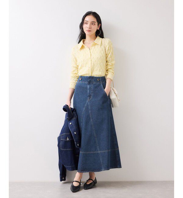 VIS「バックレースアップフレアデニムスカート/イージーケア」|スカート|