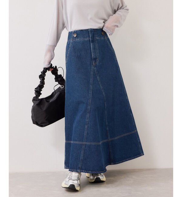 VIS「バックレースアップフレアデニムスカート/イージーケア」|スカート|
