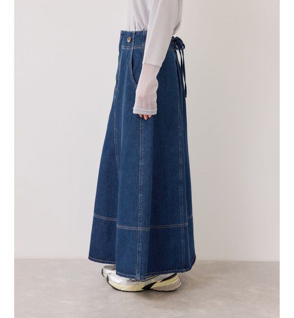 VIS「バックレースアップフレアデニムスカート/イージーケア」|スカート|