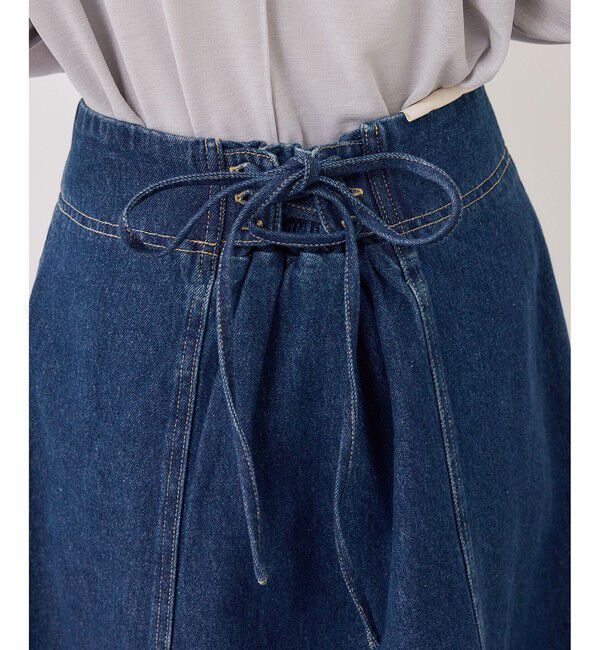 VIS「バックレースアップフレアデニムスカート/イージーケア」|スカート|
