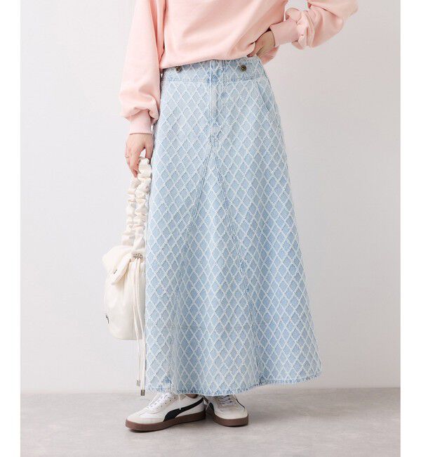 VIS「バックレースアップフレアデニムスカート/イージーケア」|スカート|