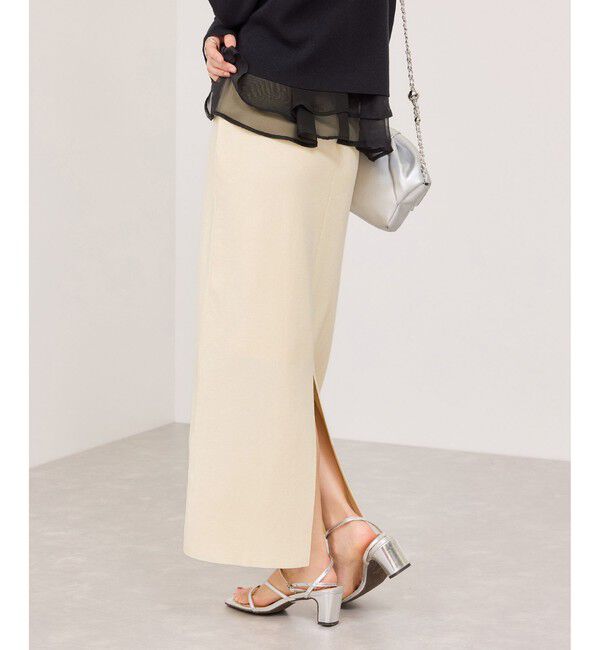 VIS「ピンタックデザインニットスカート」|スカート|オフホワイト(15)