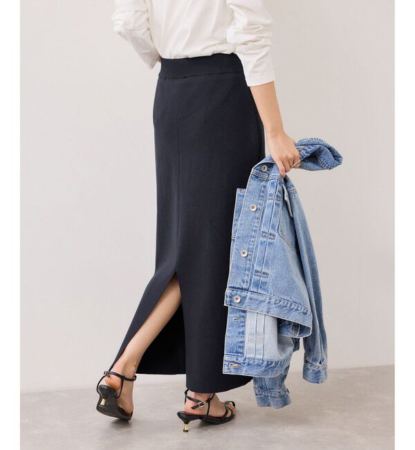 VIS「ピンタックデザインニットスカート」|スカート|