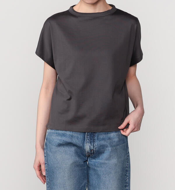 handvaerk「handvaerk | 60/2 キャップスリーブTシャツ SOLID WOMEN」|Tシャツ・カットソー|DKGREY