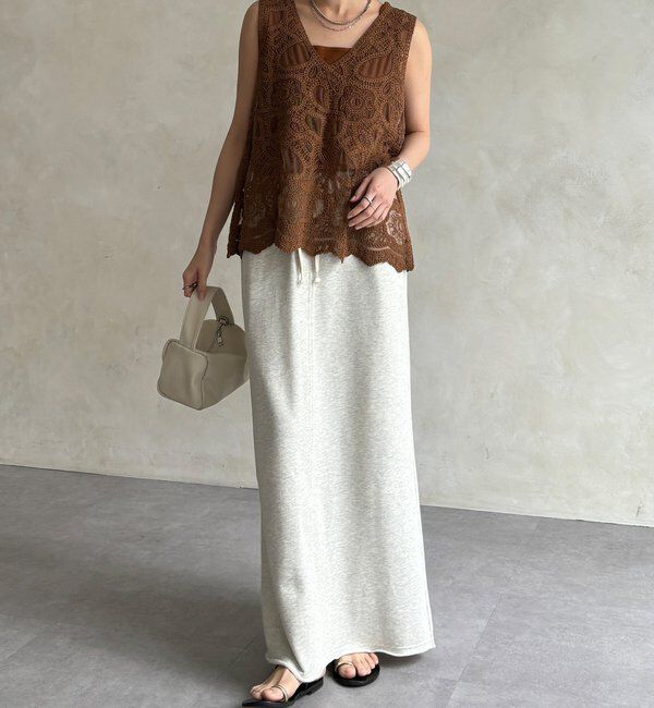  「刺繍前後2WAYレースタンク」|シャツ・ブラウス|