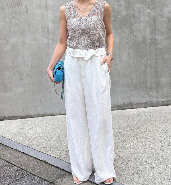  「刺繍前後2WAYレースタンク」|シャツ・ブラウス|