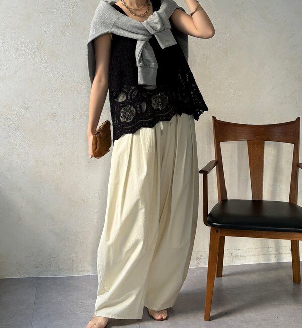  「刺繍前後2WAYレースタンク」|シャツ・ブラウス|