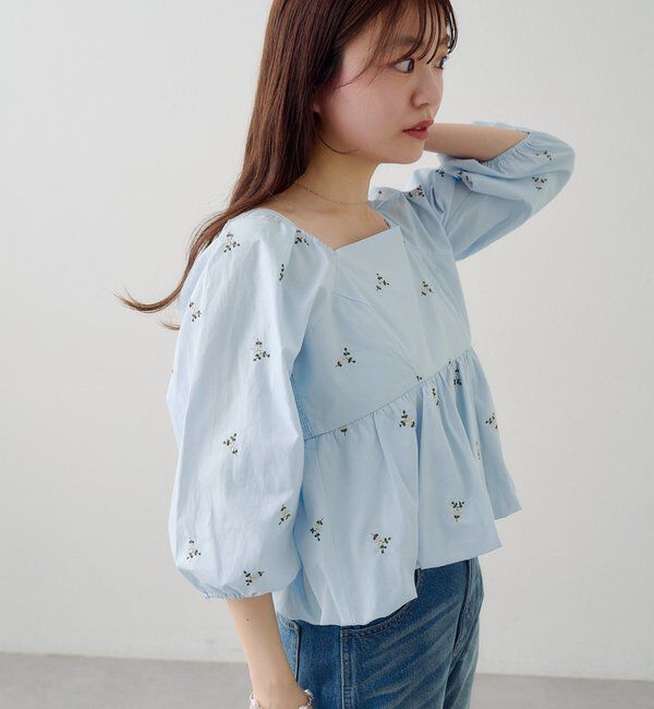  「【花柄&無地】フラワーバルーンブラウス」|シャツ・ブラウス|