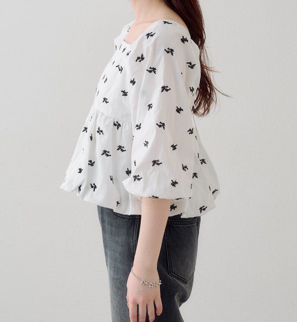  「【花柄&無地】フラワーバルーンブラウス」|シャツ・ブラウス|