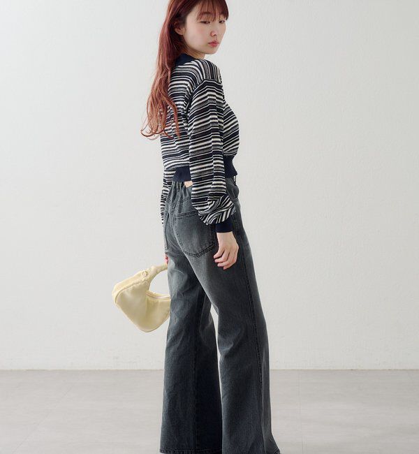  「ボーダーシアーポロニット」|ニット・セーター|