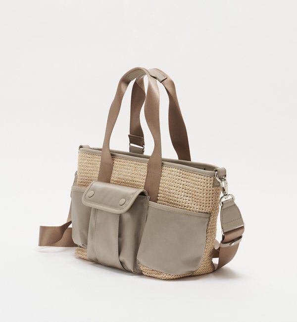  「ナイロンラフィア&times;クラウズナイロン コンビ2WAYトートバッグ」|トートバッグ|