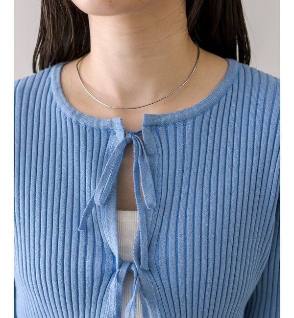  「【5色展開】ラメリボンカーディガン」|カーディガン|