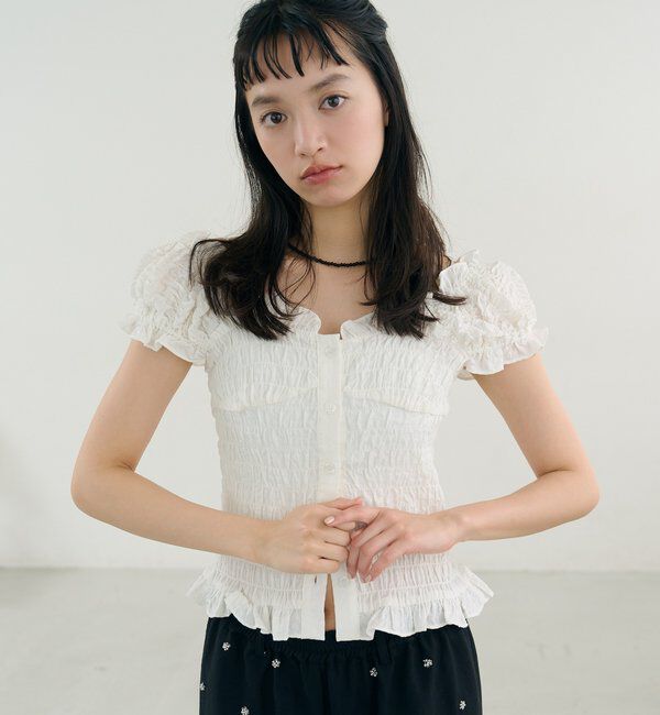  「シャーリングフレンチブラウス」|シャツ・ブラウス|