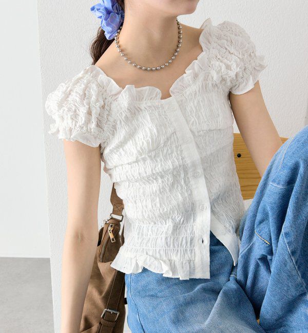  「シャーリングフレンチブラウス」|シャツ・ブラウス|