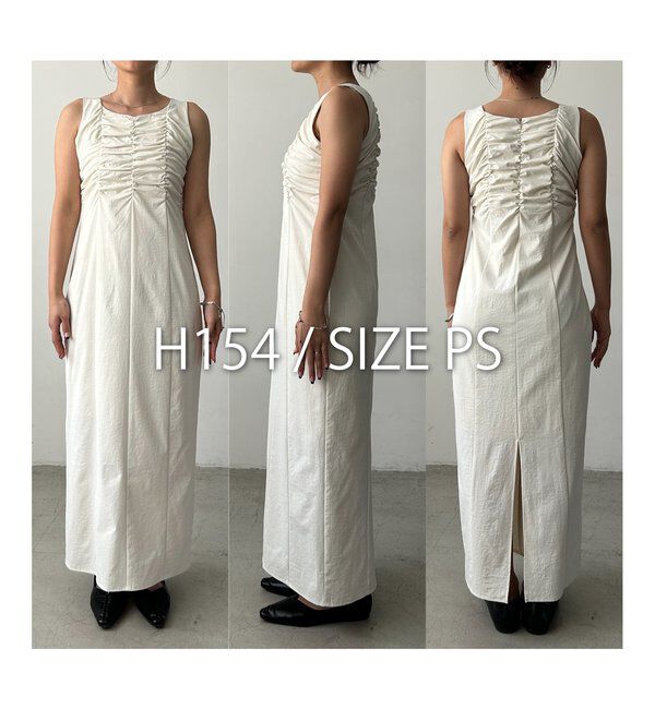  「ギャザーノースリワンピース」|ワンピース|