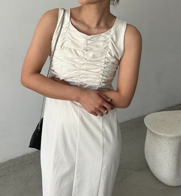  「ギャザーノースリワンピース」|ワンピース|