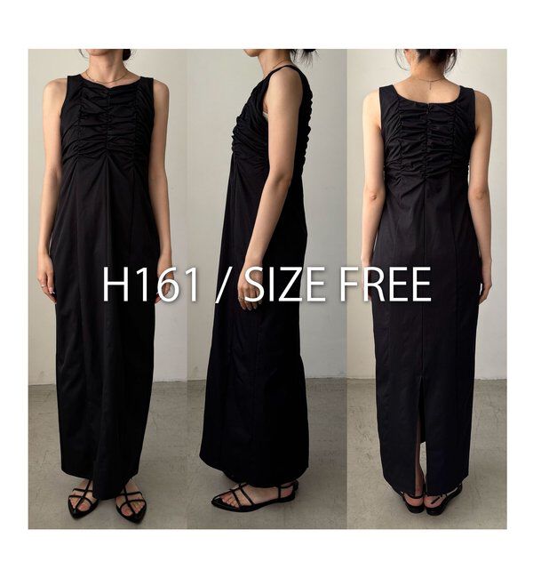  「ギャザーノースリワンピース」|ワンピース|