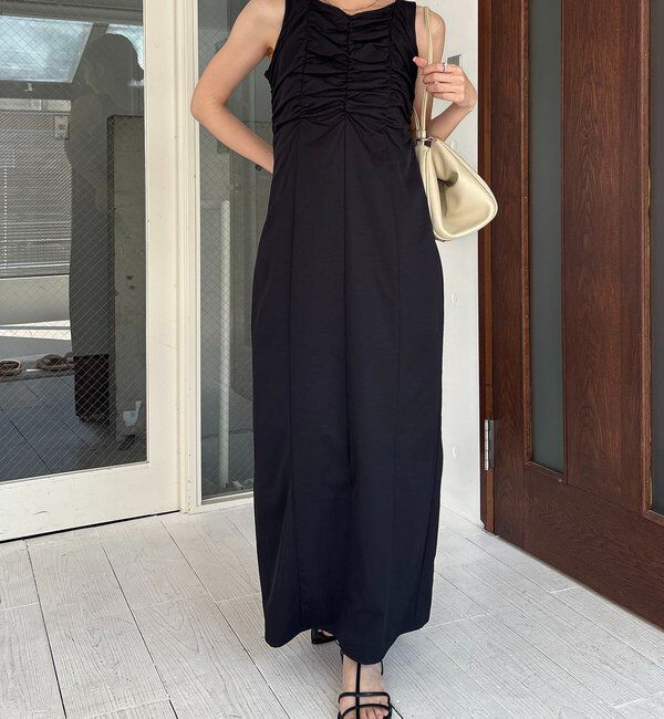  「ギャザーノースリワンピース」|ワンピース|