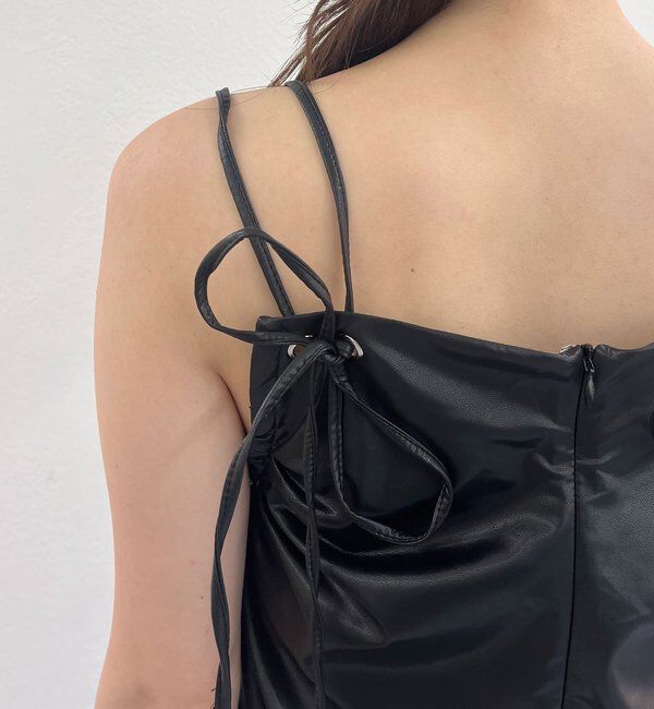  「レザーキャミワンピース」|ワンピース|