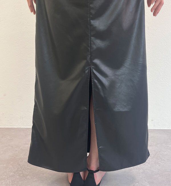  「レザーキャミワンピース」|ワンピース|