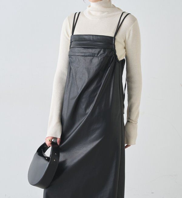  「レザーキャミワンピース」|ワンピース|