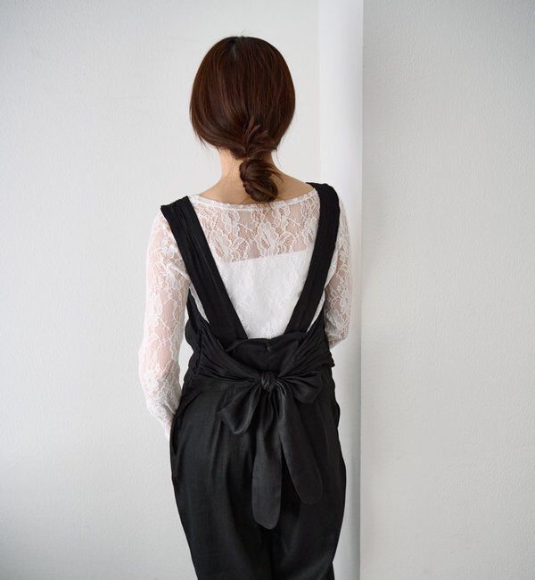  「バックリボンイージーサロペット」|オールインワン|