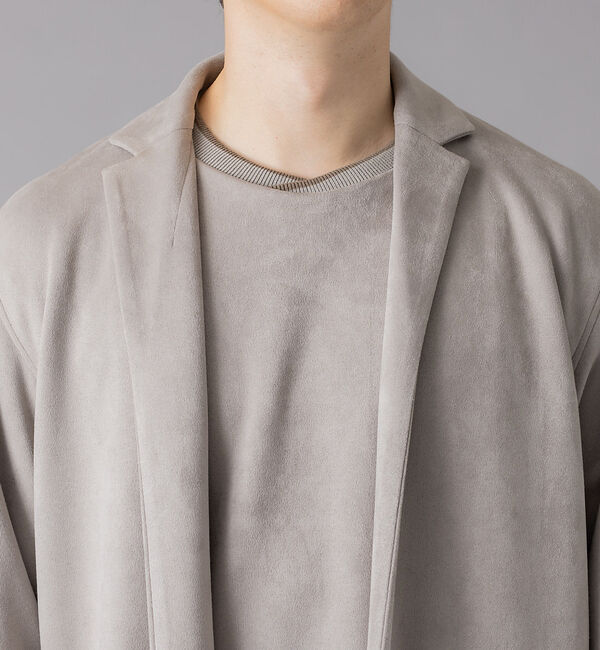 ABAHOUSE「【セットアップ対応】シルキー ネオスエード ボタンレスカーディガン / ジャケッ」|カーディガン|
