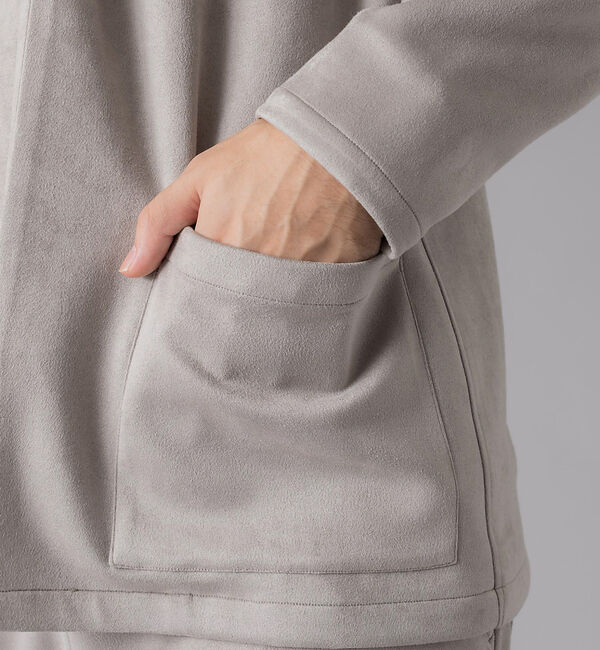 ABAHOUSE「【セットアップ対応】シルキー ネオスエード ボタンレスカーディガン / ジャケッ」|カーディガン|