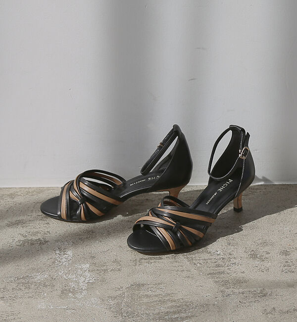 AU BANNISTER「マルチカラーストラップサンダル」|サンダル|ブラック