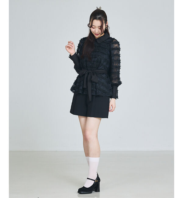 SELFIST「マルチWAYリボン付き フリンジレースブラウス」|シャツ・ブラウス|