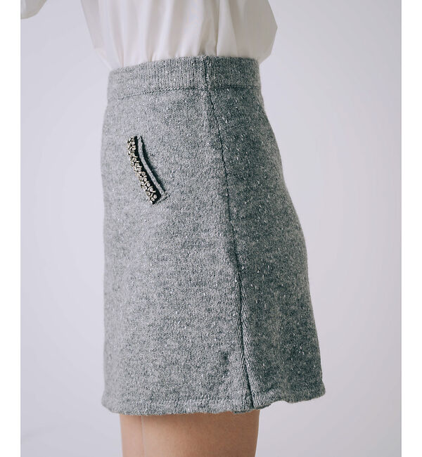 SELFIST「ラメネップニットビジュー付ミニスカート」|スカート|