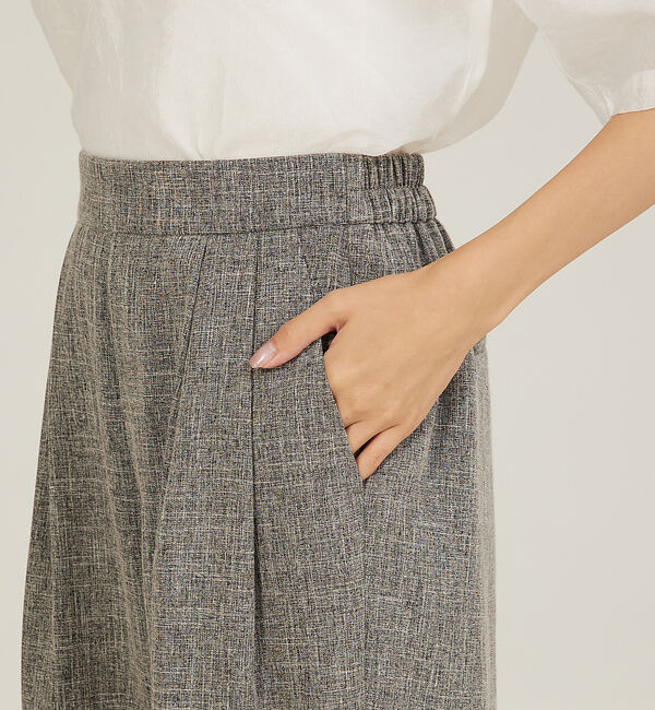 abahouse mavie「【大人気半袖ジャケットにセットアップ対応！】リネンライクタックワイドパンツ/WE」|その他|