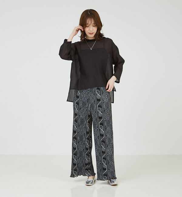 abahouse mavie「【シアートップス】７分袖シアーTシャツ」|Tシャツ・カットソー|