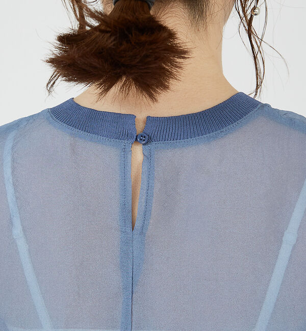 abahouse mavie「【シアートップス】７分袖シアーTシャツ」|Tシャツ・カットソー|