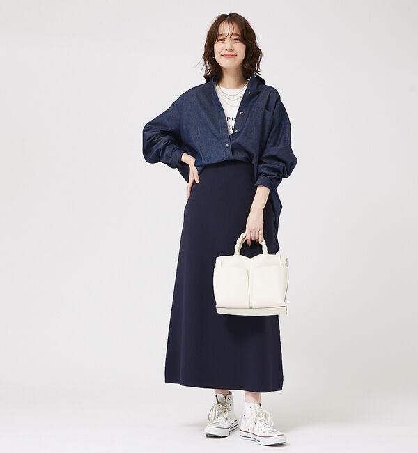 abahouse mavie「【セットアップ対応】セミフレアニットスカート」|スカート|