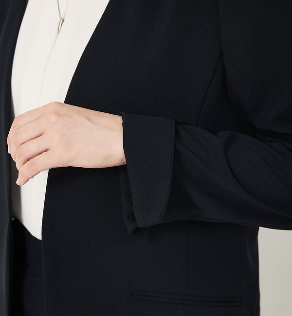 abahouse mavie「【エニデイカセット・サマー】 ジョーゼットノーカラージャケット」|ノーカラージャケット|