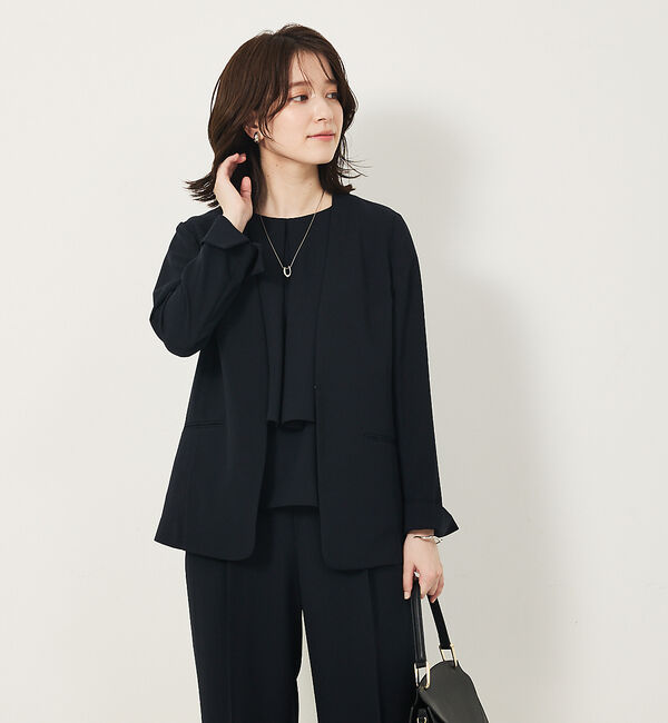 abahouse mavie「【エニデイカセット・サマー】 ジョーゼットノーカラージャケット」|ノーカラージャケット|