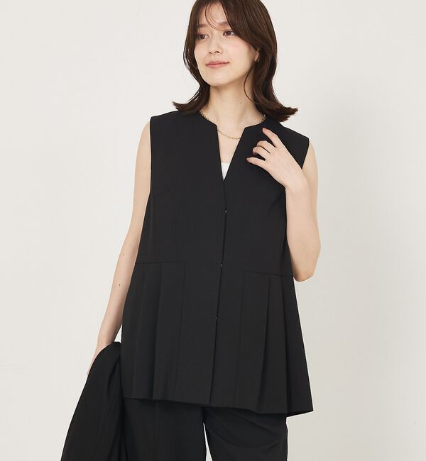 abahouse mavie「【エニデイカセット】タック切り替えジレ/セミオケ/きれいめ/レイヤード/ベスト/」|ベスト・ジレ|