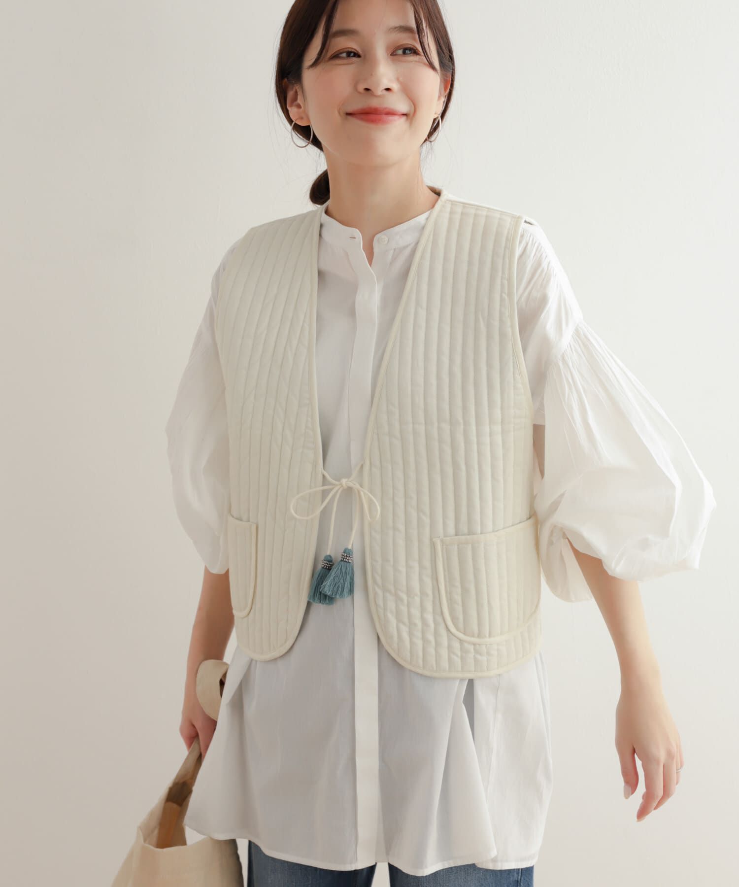 URBAN RESEARCH DOORS「コットンリバーシブルキルティングベスト」|ダウンベスト・ベスト|