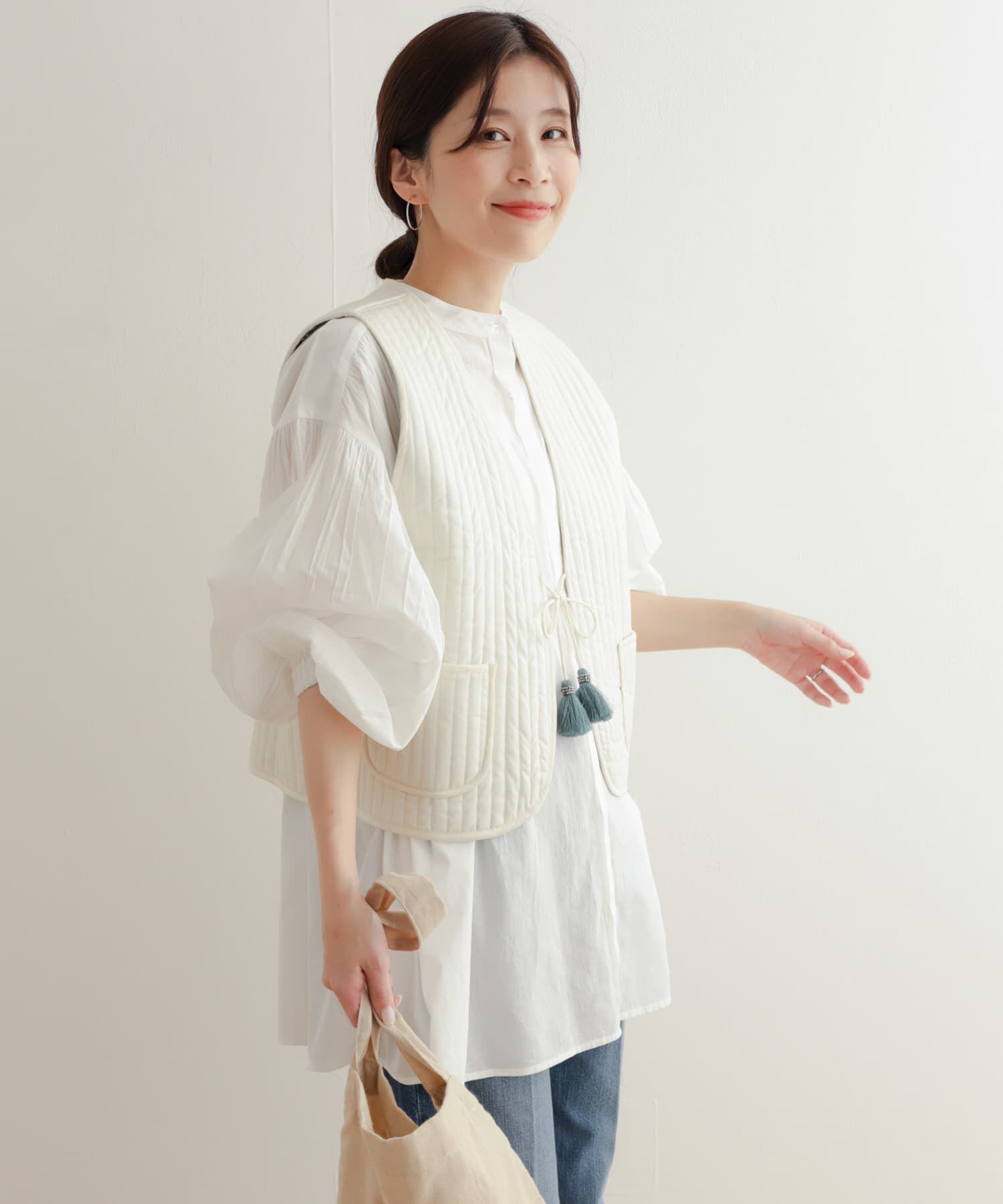 URBAN RESEARCH DOORS「コットンリバーシブルキルティングベスト」|ダウンベスト・ベスト|