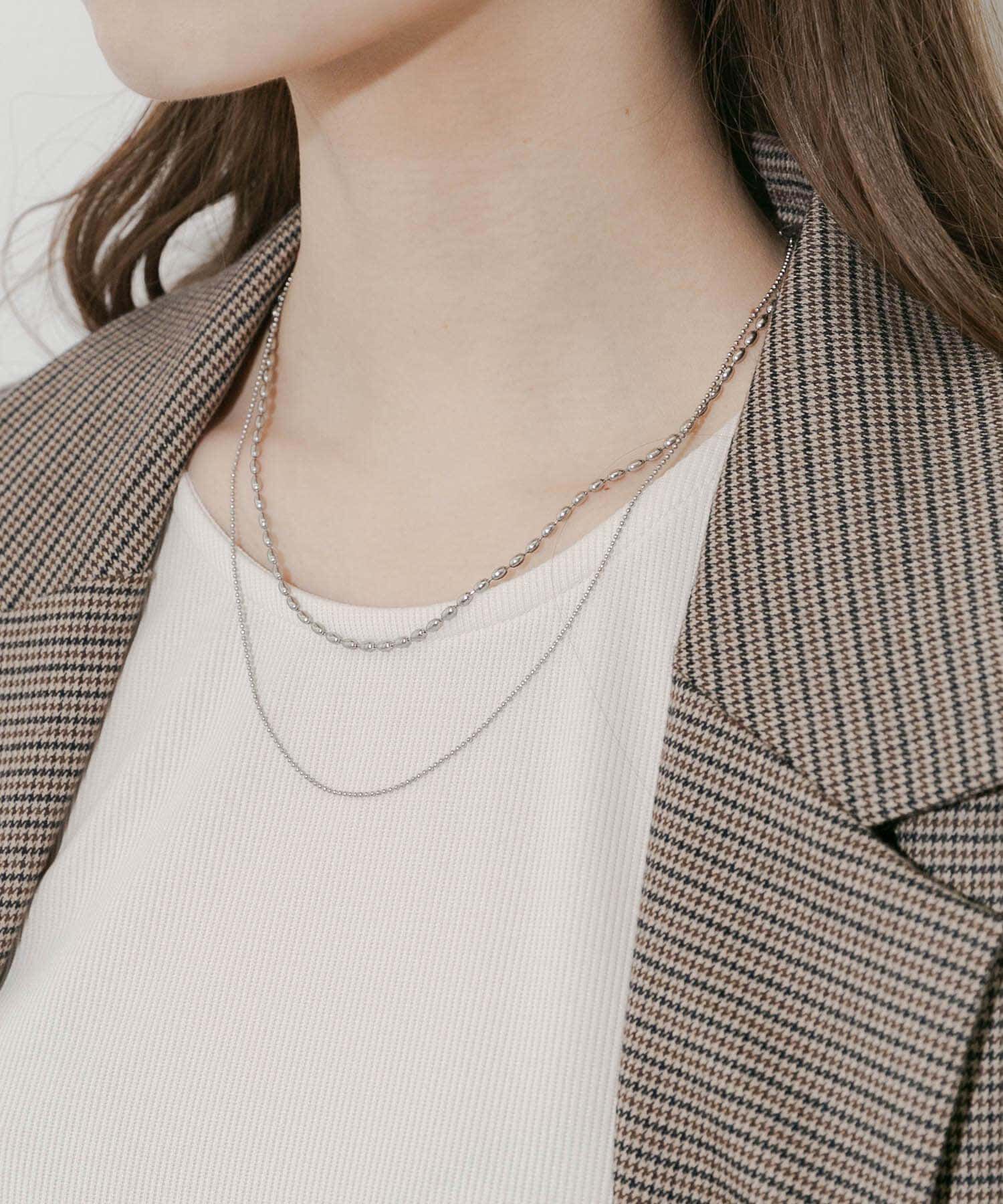 SMELLY「ステンレスボールチェーン2セットネックレス」|ネックレス|シルバー