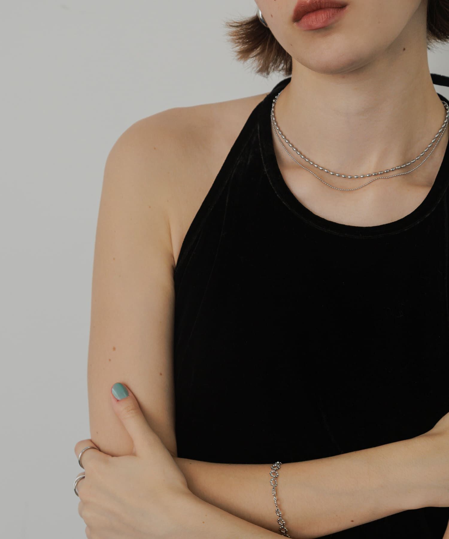 SMELLY「ステンレスボールチェーン2セットネックレス」|ネックレス|