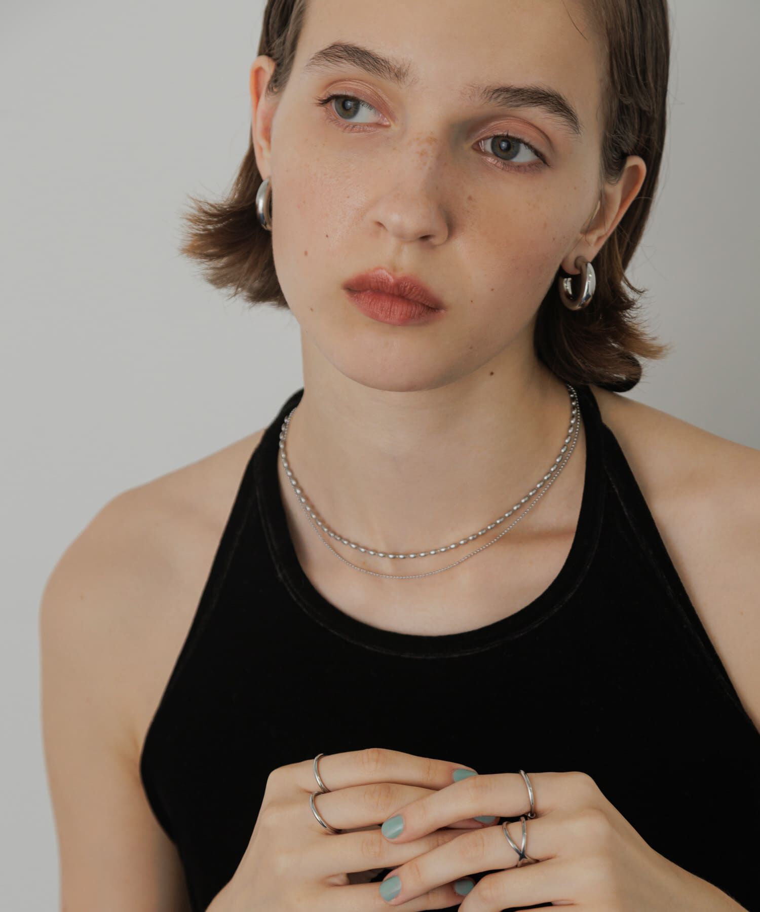 SMELLY「ステンレスボールチェーン2セットネックレス」|ネックレス|