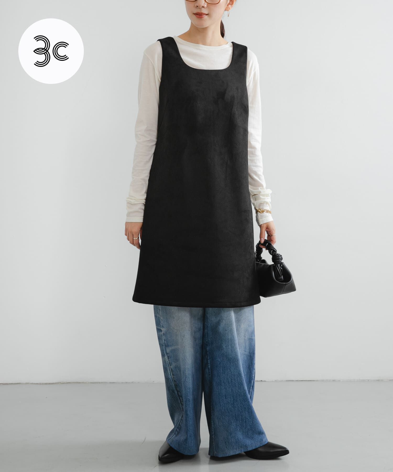 URBAN RESEARCH「スウェードライクミニワンピース」|ワンピース|ブラック