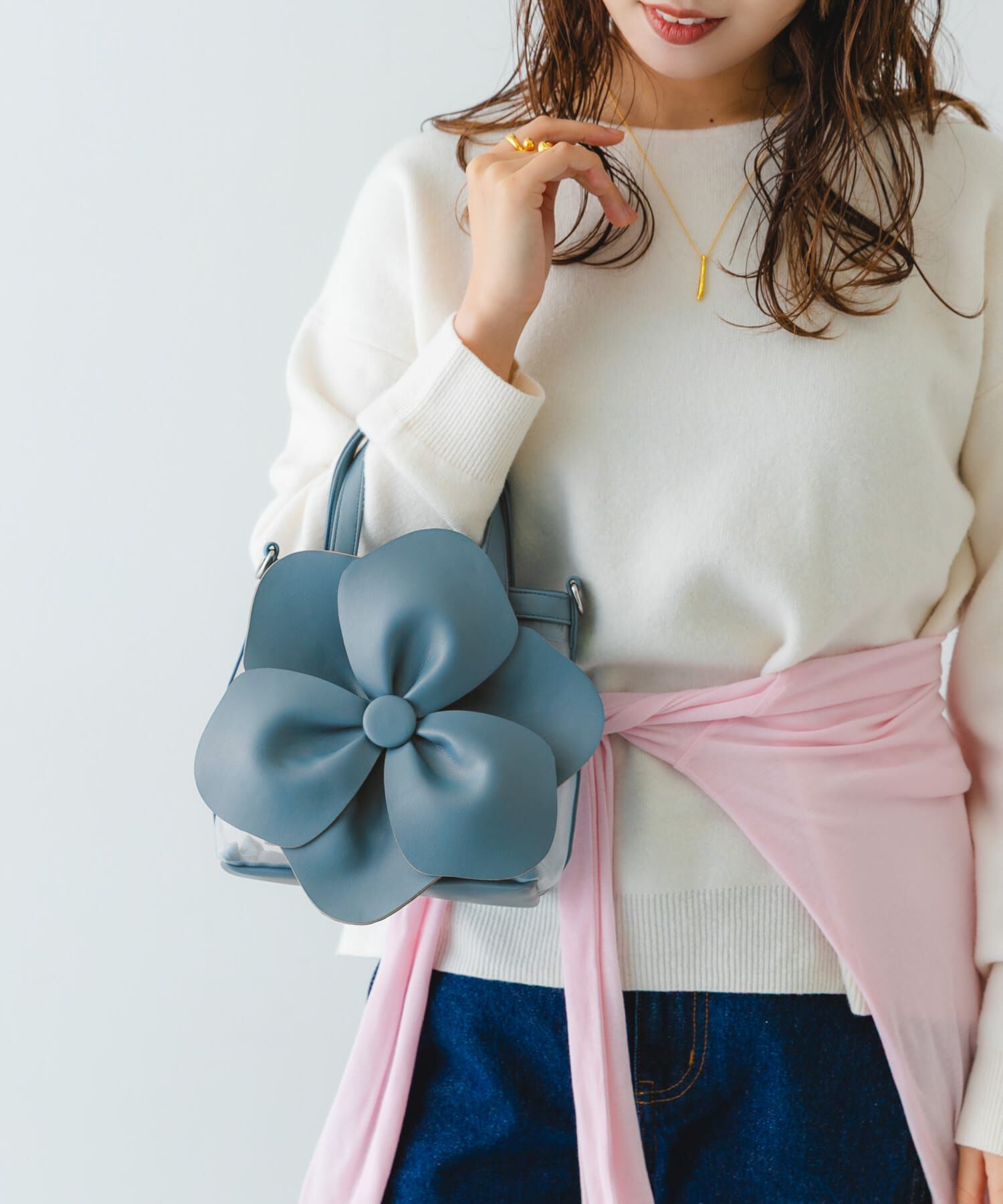 RODE SKO「フラワーモチーフシアーバッグ」|ハンドバッグ|