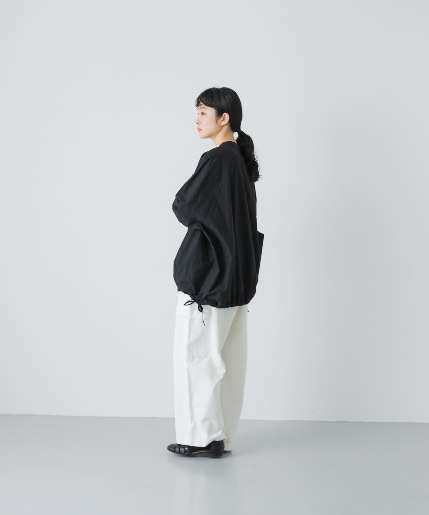 かぐれ「ノーカラークルーネックオーバーシャツ」|シャツ・ブラウス|