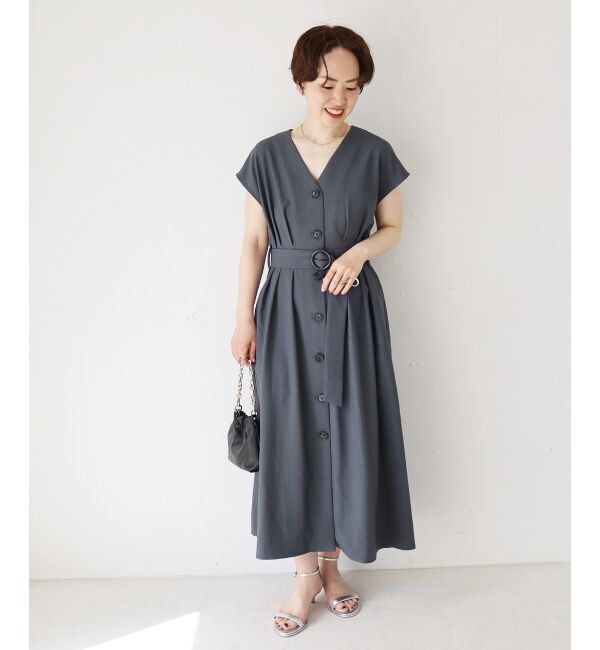  「《WEB限定アイテム》リネンライクフロントボタンワンピース」|ワンピース|