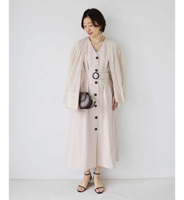  「《WEB限定アイテム》リネンライクフロントボタンワンピース」|ワンピース|