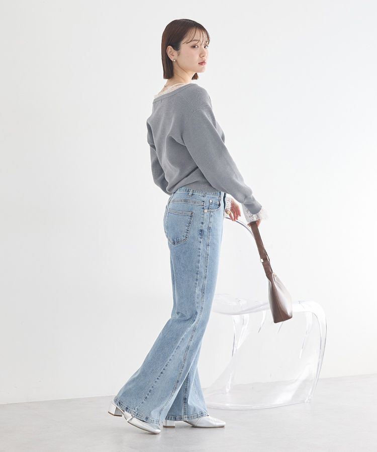 earth music&ecology「レーストリムカーディガン」|カーディガン|